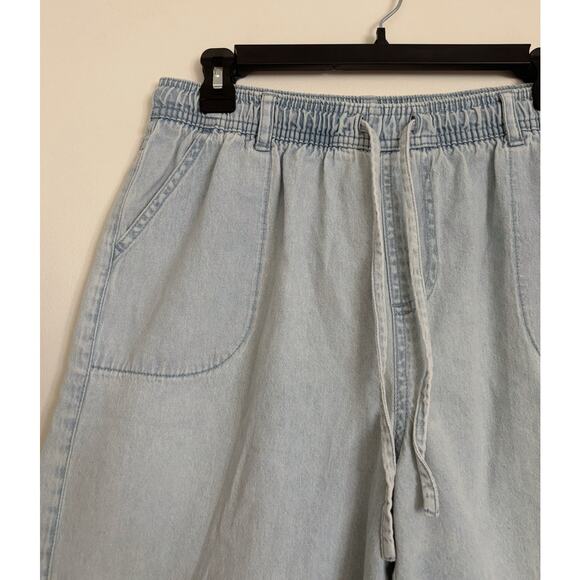 Light Wash Vintage Karen Scott Drawstring Denim Shorts S - Picture 2 of 6